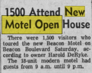 Beacon Motel (Best Western Beacon Inn) - Jun 10 1957 Article